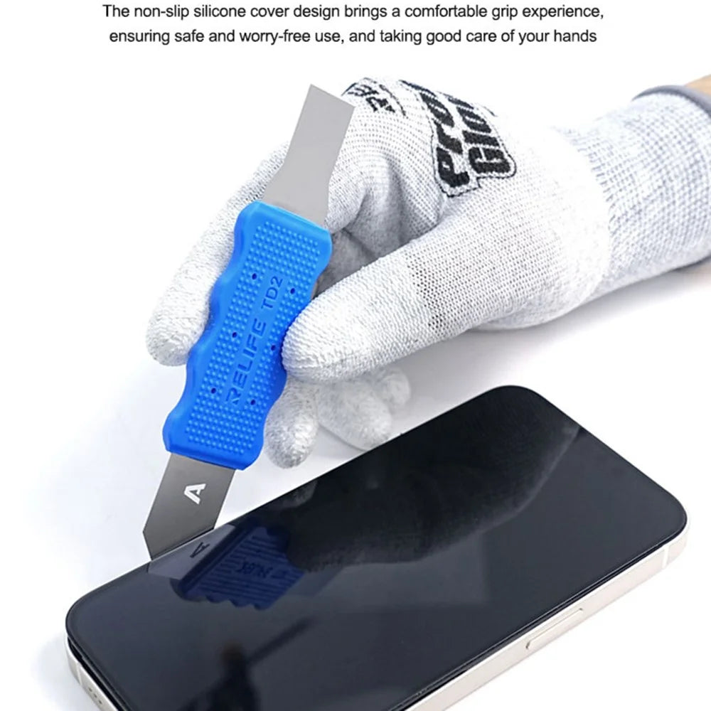 RELIFE TD2 Pro 4Pcs / Set Disassembly Tool for Phone Repair Precision Forged Bendable Steel with Non Slip Silicone Cover - 4