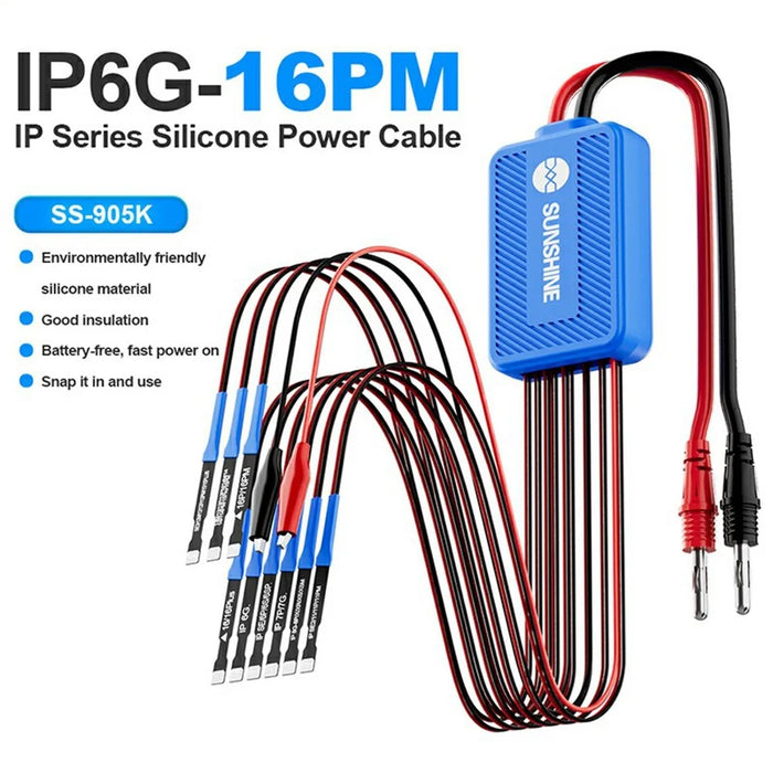 SUNSHINE SS-905K For iPhone 6 - iPhone 16 Pro Max Power Boot Control Silicone Line Phone Repair Power Supply Test Cable - 2