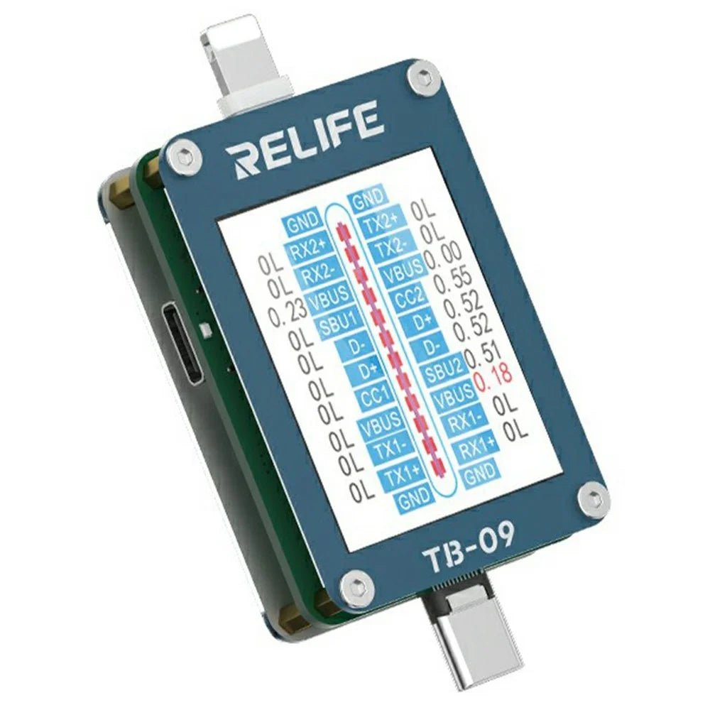 RELIFE TB-09 For iPhone  /  Android Intelligent Charging Port Tester HD Display Auto Detection Tool - 1