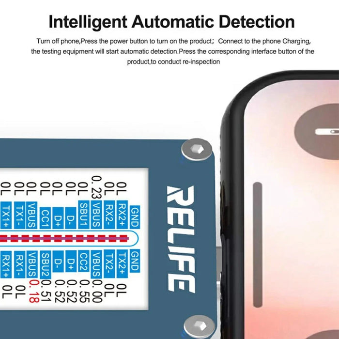 RELIFE TB-09 For iPhone  /  Android Intelligent Charging Port Tester HD Display Auto Detection Tool - 3
