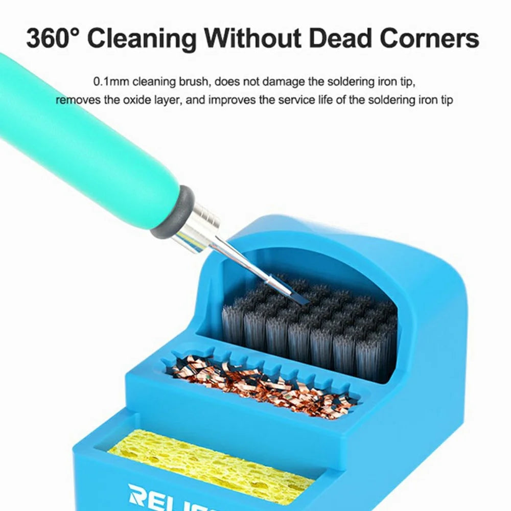 RELIFE RL-599C 3 in 1 Soldering Iron Tip Cleaner High Temperature Resistant Cleaning Tool - 4