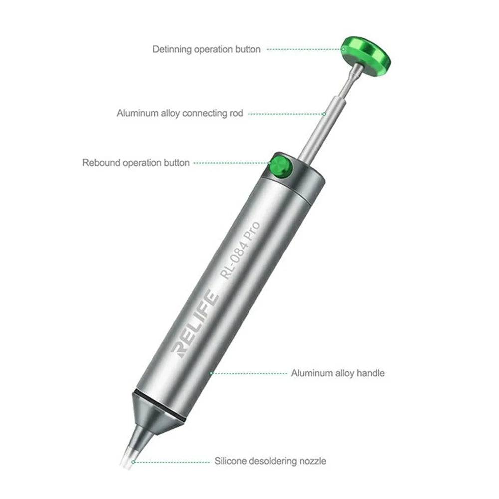 RELIFE RL-084 Pro Aluminum Alloy Desoldering Gun Strong Suction Automatic Rebound for Electronics Repair - 7