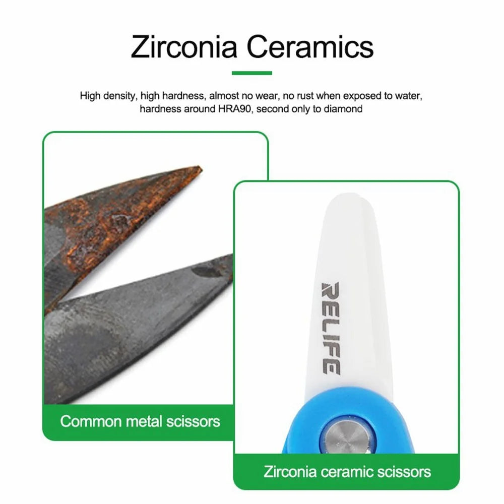 RELIFE RL-102A Ceramic Blade Mini Insulated Scissors for Mobile Phone Repair Battery Cable Cutter - 4