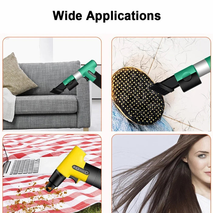 Handheld Blower Vacuum Cleaner Cordless Rechargeable 3-Speed Adjustable for Home / Car / Office - Green - 5