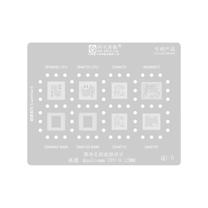 AMAOE QU1-8 8Pcs Tin Planting Net Kit Heat Dissipation Design for Qualcomm QU1-8 System - 6