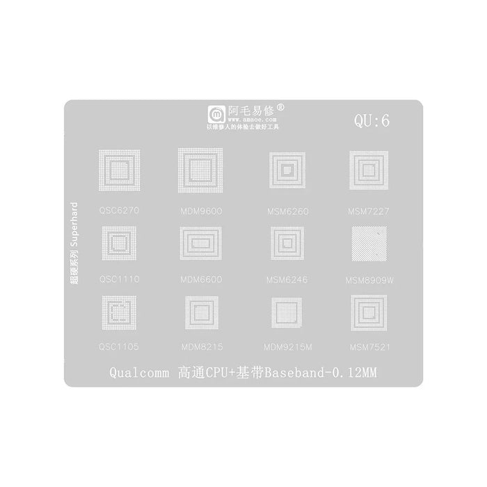 AMAOE QU1-8 8Pcs Tin Planting Net Kit Heat Dissipation Design for Qualcomm QU1-8 System - 7