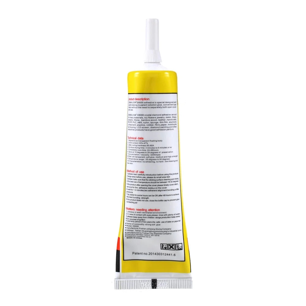 ZHANLIDA E8000 50ml Clear Adhesive Sealant Glue for DIY Diamond Clothes Shoes Phone Border Glue [MSDS Certification] - 2