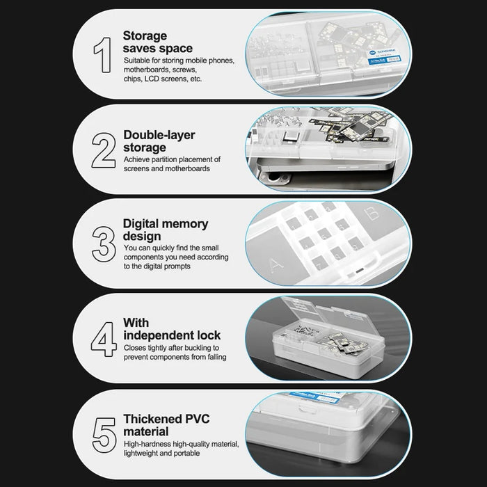 SUNSHINE SS-001A Pro Digital Memory Design Double Layer PVC Storage Box for Mobile Phone Motherboards Screws - 6