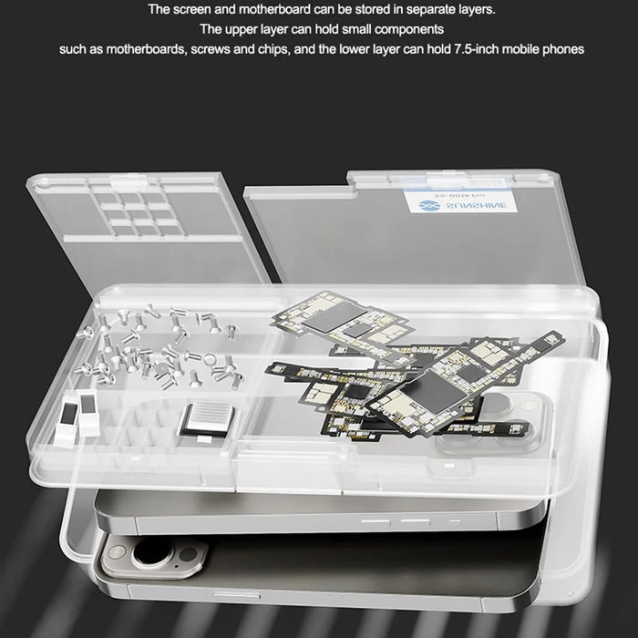 SUNSHINE SS-001A Pro Digital Memory Design Double Layer PVC Storage Box for Mobile Phone Motherboards Screws - 7
