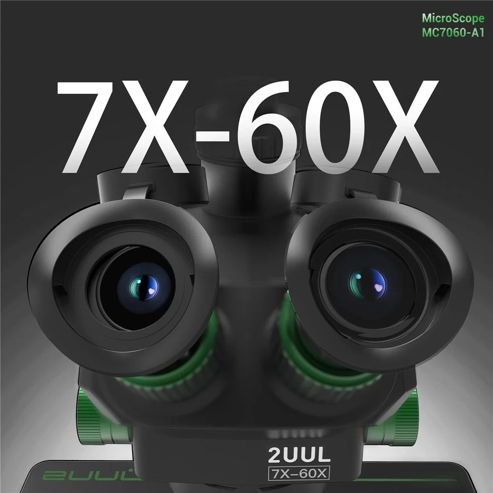 2UUL MC7060-A1 7-60X Magnification Trinocular Precision Microscope for PCB Inspection Micro Soldering Repair Work - 6