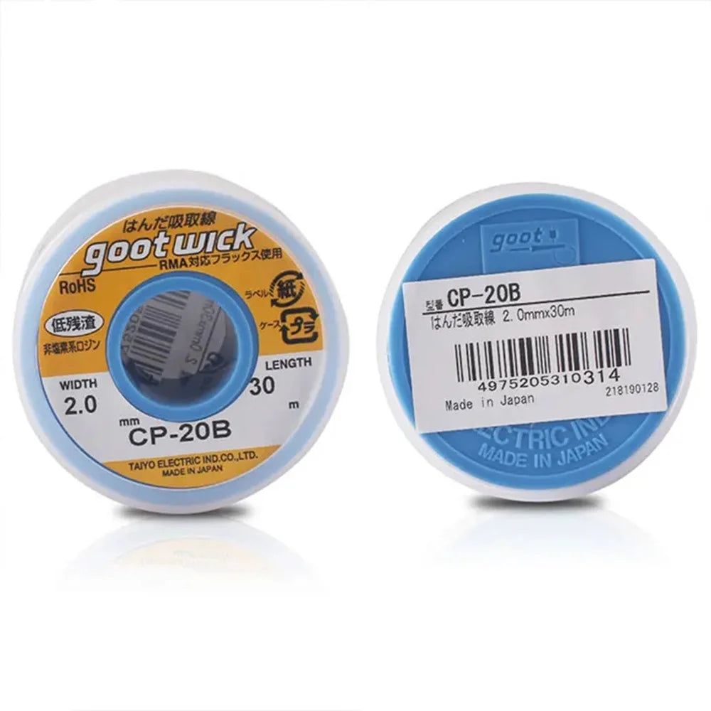 GOOTWICK CP-20B Solder Wick 2.0mm x 30m Desoldering Tin Wire for Electronic Repair / Soldering - 2