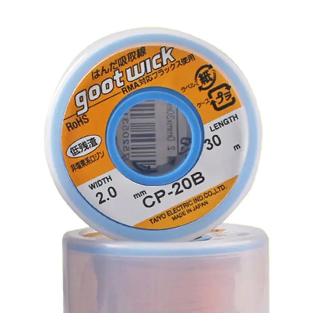 GOOTWICK CP-20B Solder Wick 2.0mm x 30m Desoldering Tin Wire for Electronic Repair / Soldering - 3
