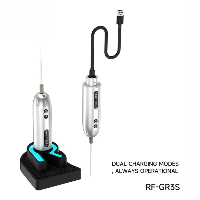 RF4 RF-GR3S Electric Glue Removal Pen with Charging Dock High Speed 8000RPM Adhesive Remover - 2