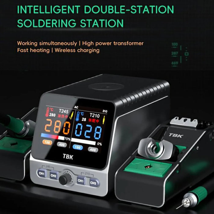TBK 310 Smart Dual Channel Soldering Station Phone Repair BGA SMD Solder Tool Welding Station - EU Plug - 3