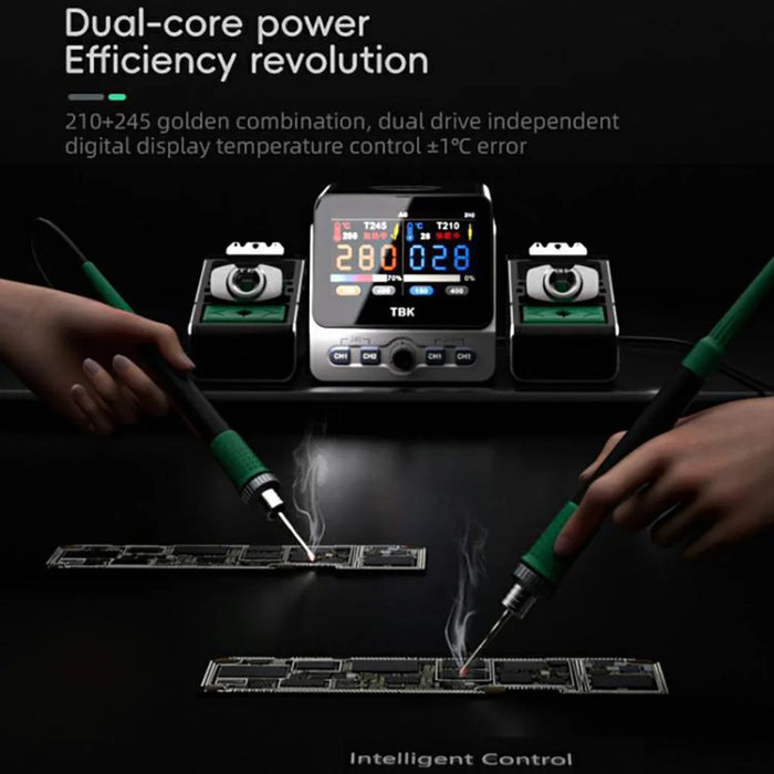 TBK 310 Smart Dual Channel Soldering Station Phone Repair BGA SMD Solder Tool Welding Station - EU Plug - 4