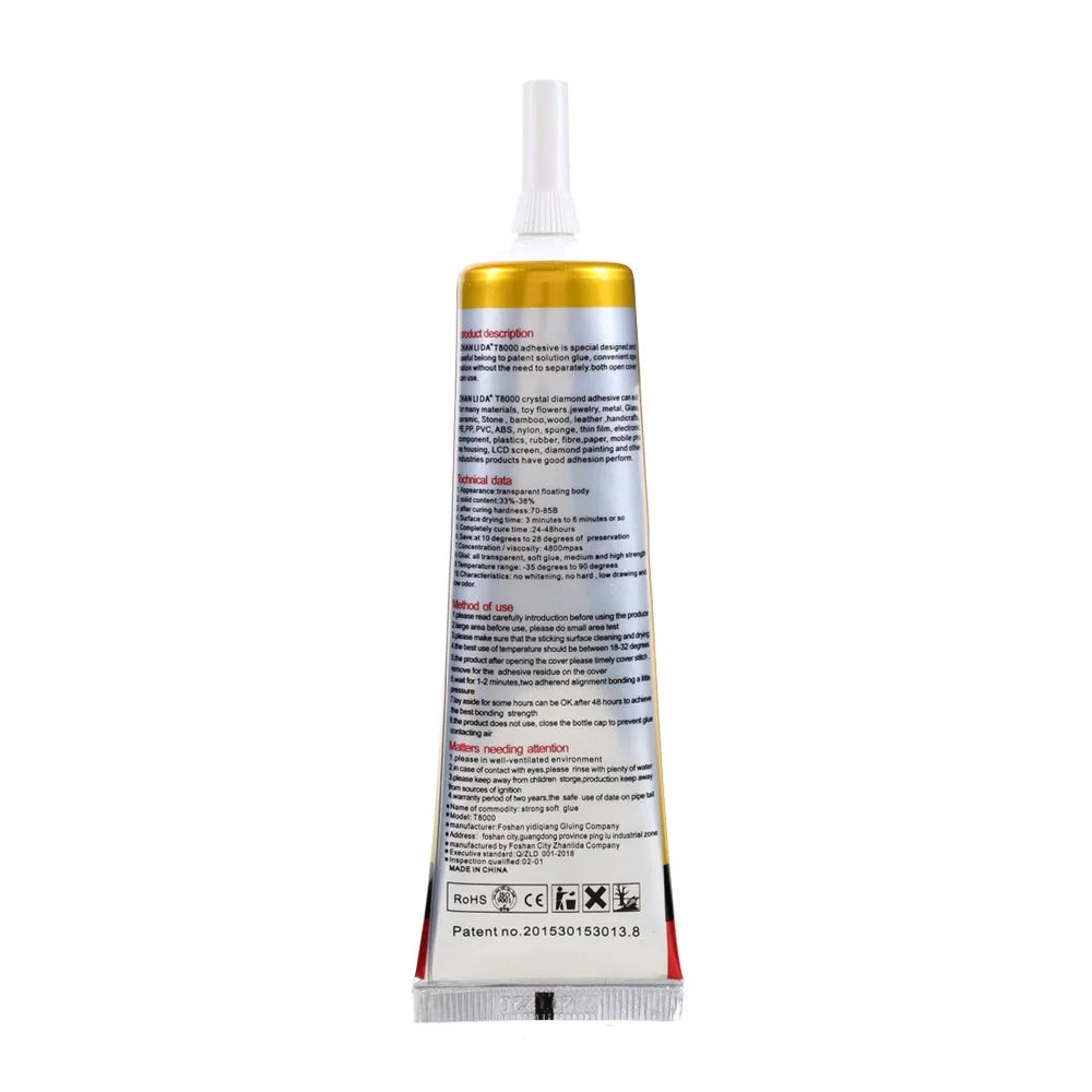ZHANLIDA T8000 50ml Adhesive Sealant Glue for DIY Diamond Clothes Shoes Phone Border Glue [MSDS Certification] - 2