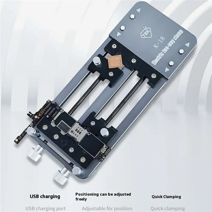TBK K-18 Electric Clamp for PCB IC CPU Adjustable Position USB Charging Quick Clamping Fixture - 4
