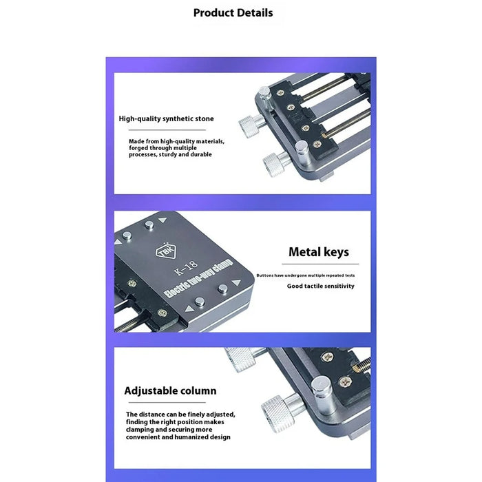 TBK K-18 Electric Clamp for PCB IC CPU Adjustable Position USB Charging Quick Clamping Fixture - 7