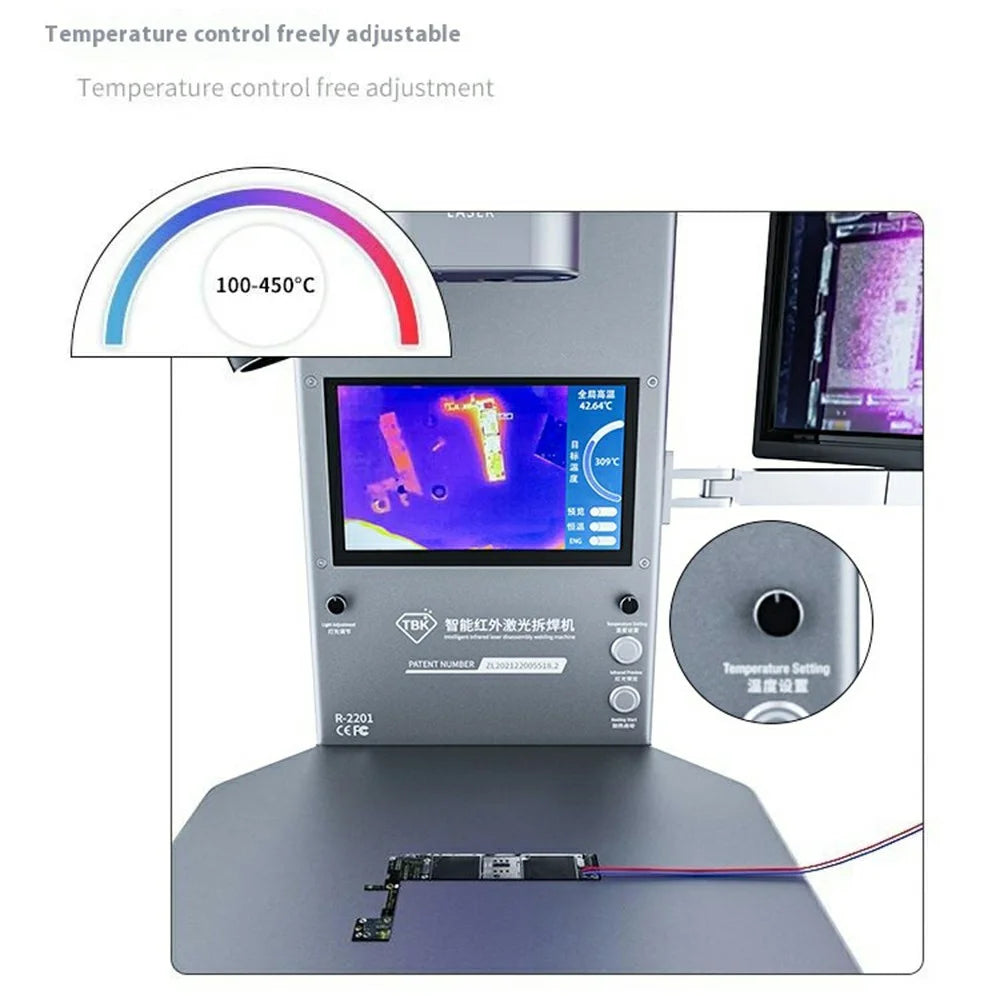 TBK R2201 Smart Infrared Laser Desoldering Station for PCB Repair High Precision Chip Removal - EU Plug - 3