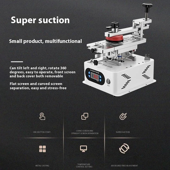 TBK 988C Curved Screen Separation Machine Dual Pump Rotatable 7 Inch Platform Screen Separator - EU Plug - 4