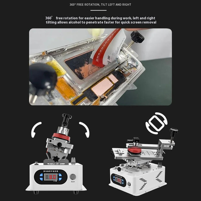 TBK 988C Curved Screen Separation Machine Dual Pump Rotatable 7 Inch Platform Screen Separator - EU Plug - 5