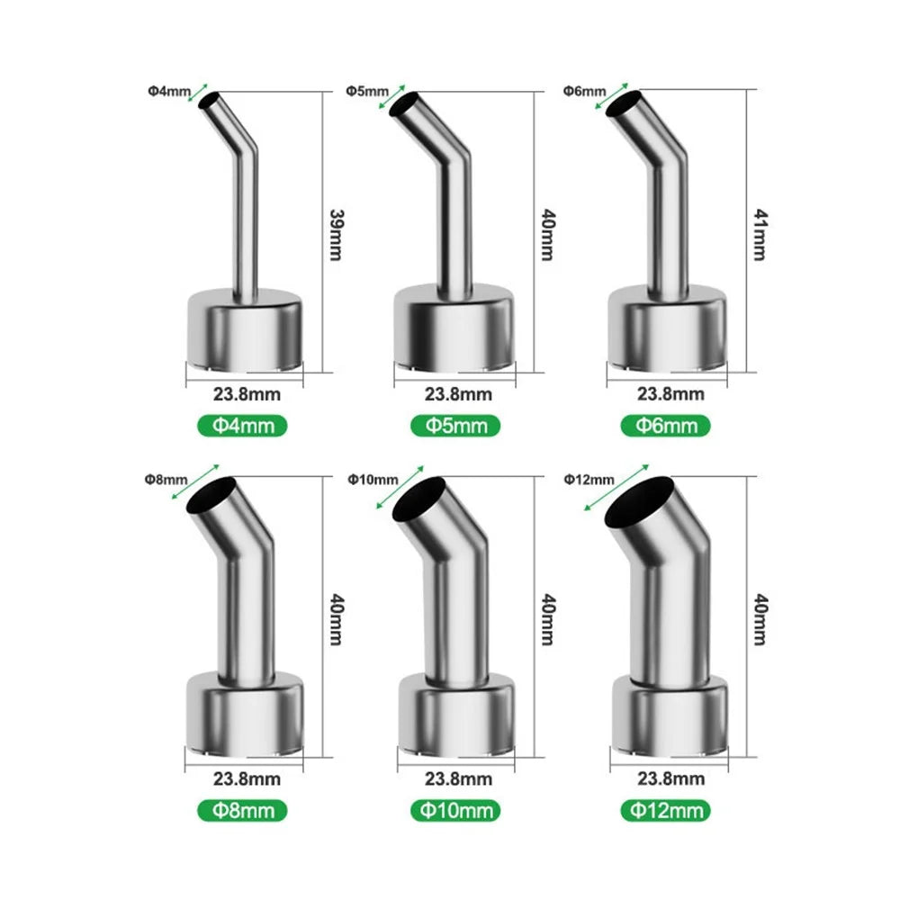 RELIFE 858 Series Beveled Nozzle Hot Air Gun BGA Rework Station Replacement Curved Nozzle - 4mm - 6