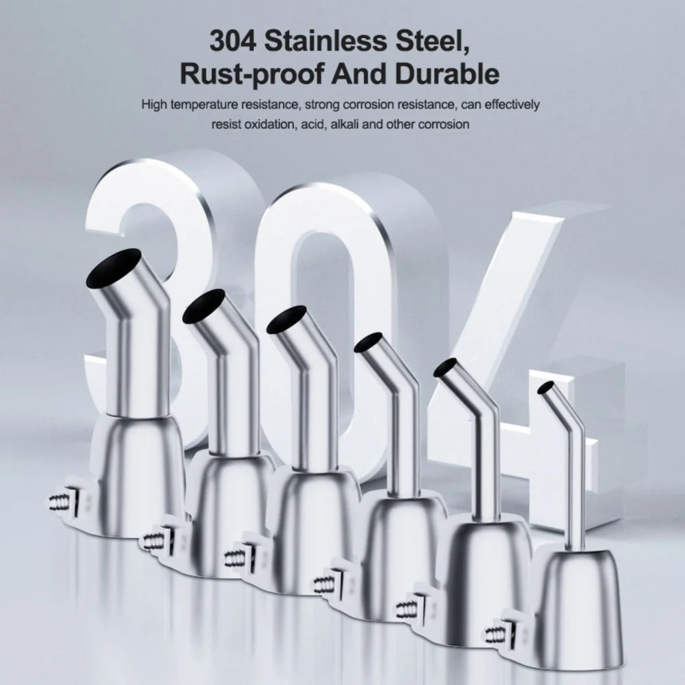 RELIFE 857 Series Hot Air Gun Nozzle 45 Degree Oblique Stainless Steel Curved Nozzle - 4mm - 3