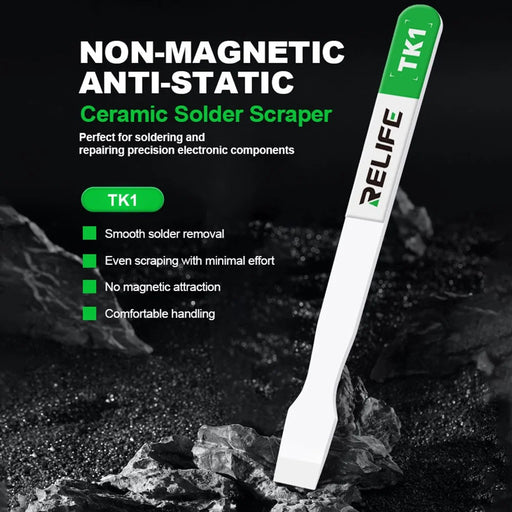 RELIFE TK1 Non Magnetic Anti Static Ceramic Solder Scraper for Mobile Phone Motherboard CPU Oxidation Removal - 2