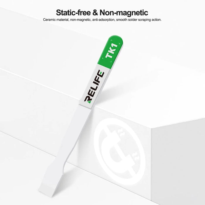 RELIFE TK1 Non Magnetic Anti Static Ceramic Solder Scraper for Mobile Phone Motherboard CPU Oxidation Removal - 3