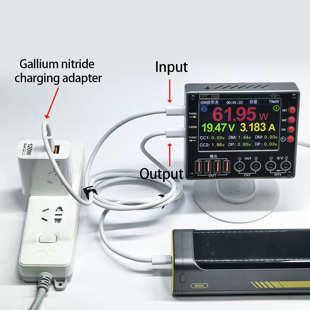 I2C C09 240W Charger Adapter Set with 2 Cable, 120W GaN Fast Charging Wall Charger for Phones / Laptops / Tablets - 2