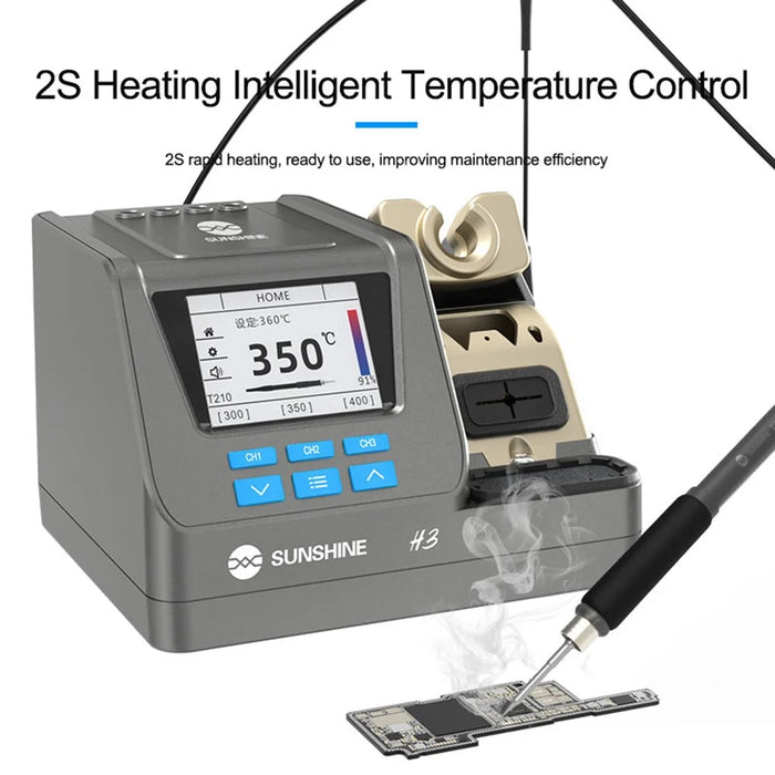 SUNSHINE H3 210 Smart Soldering Station Rapid Heating Automatic Sleep PCB Chip Repair Soldering Machine - EU Plug - 4