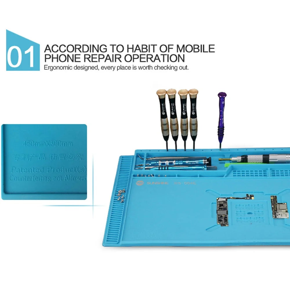 SUNSHINE SS-004E Multi-Functional Repair Station Insulation Silicone Pad Maintenance Platform with Magnetic - 6