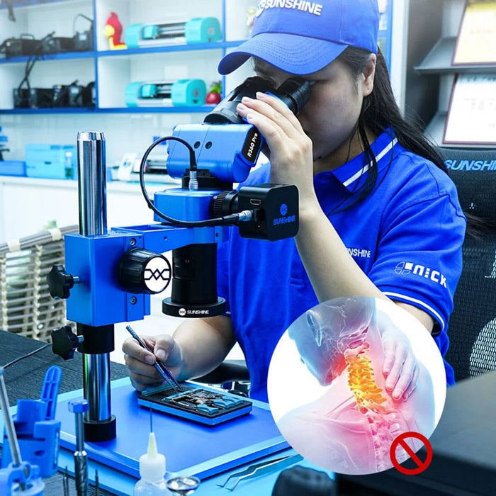 SUNSHINE R360 Pro Rotating Stereo Microscope 0.7-5.8X Magnification Microscope for Electronics Repair - 6