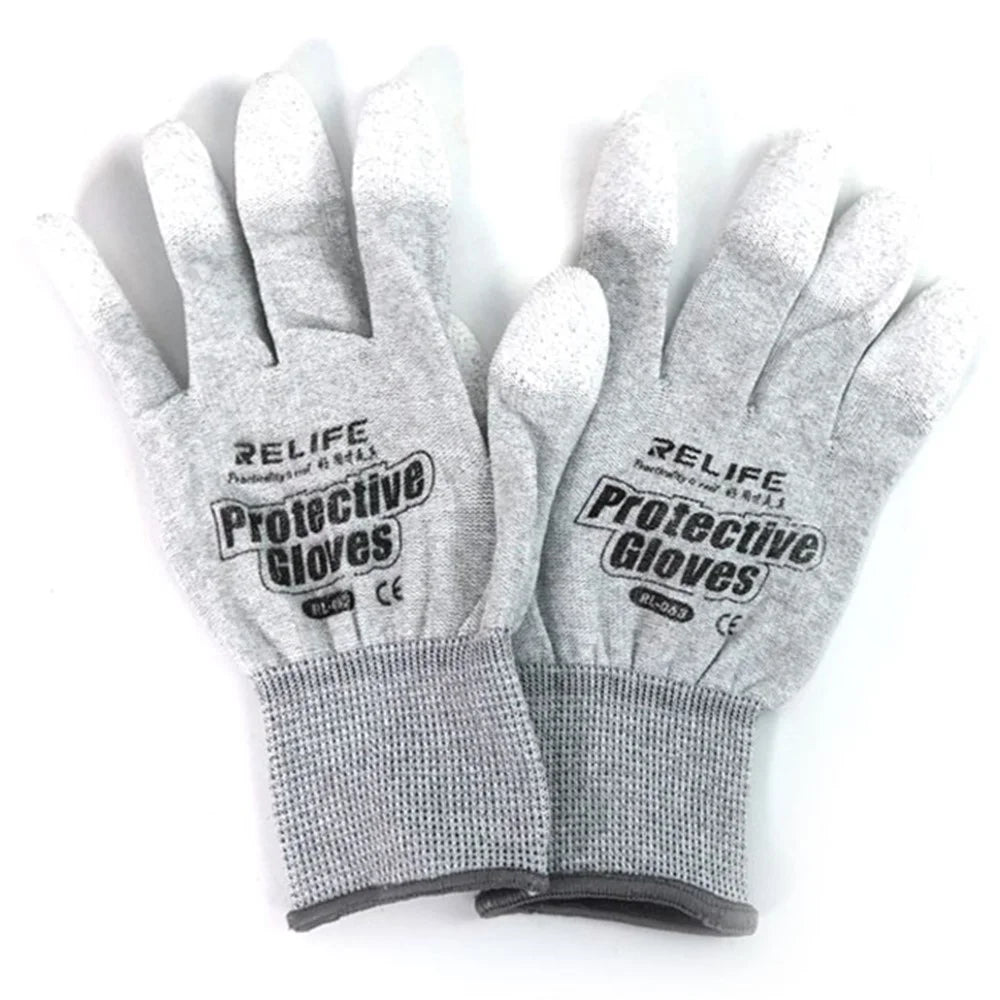 RELIFE RL-063 1 Pair Anti Static Gloves PU Coated Fingertips Electronic Assembly Mittens - 1
