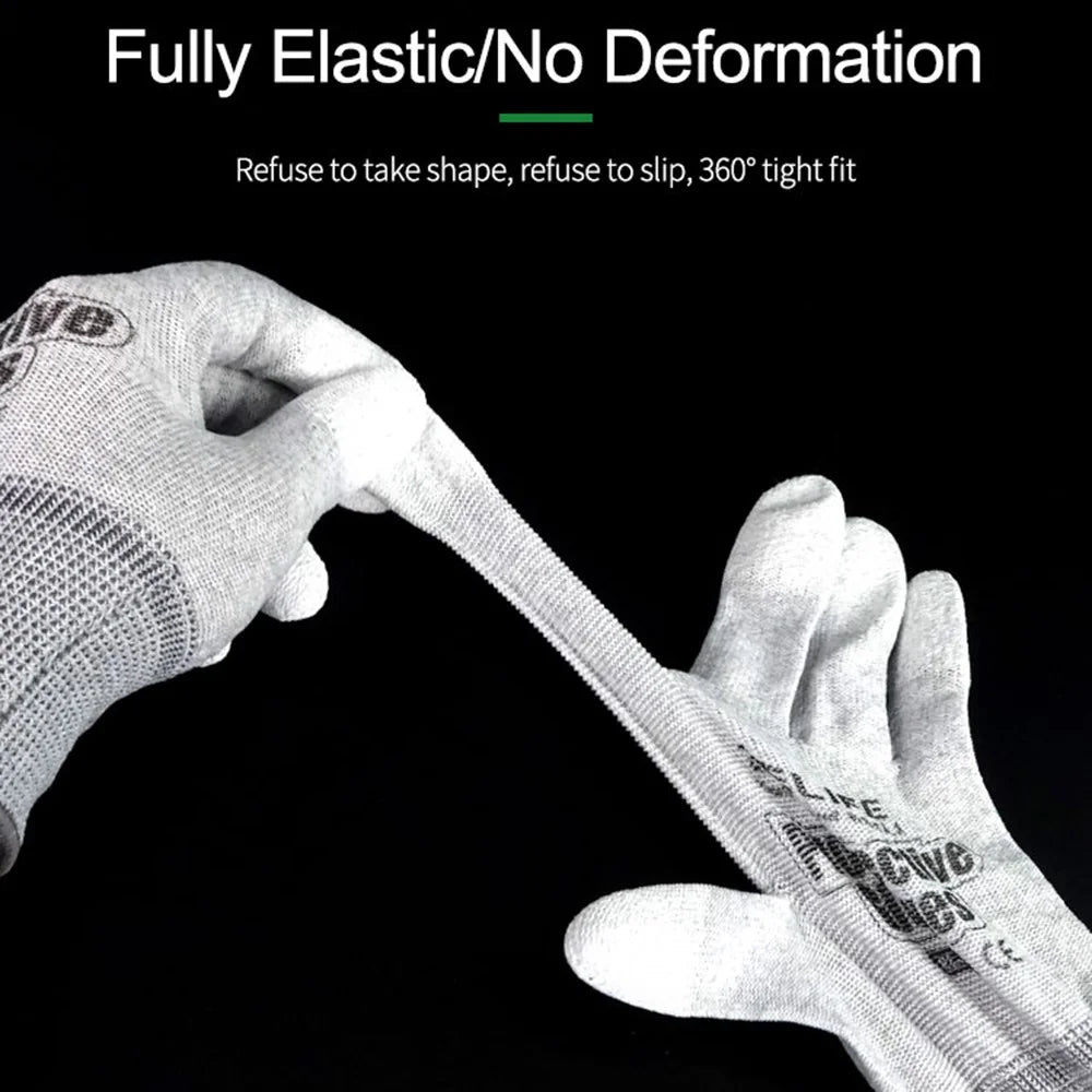RELIFE RL-063 1 Pair Anti Static Gloves PU Coated Fingertips Electronic Assembly Mittens - 5