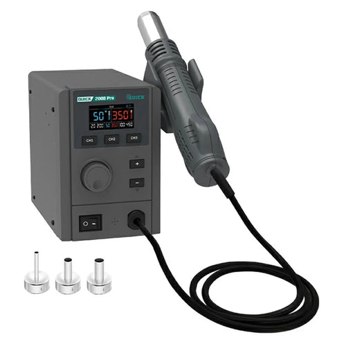 QUICK 2008 Pro Hot Air Gun Desoldering Rework Station Temperature Control LCD Display Desoldering Station - EU Plug - 1