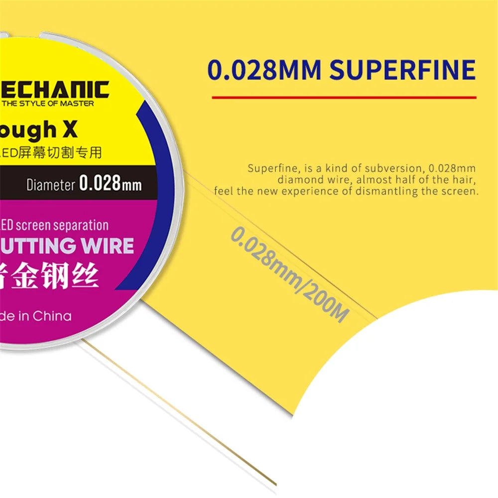 Diamante Wire for Mobile Phone LCD Screen Separation, Size: 0.028mm x 200m - 5