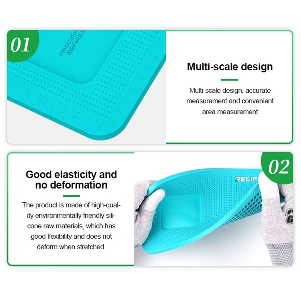 RELIFE RL-004DM Anti-Slip Pad for Phone Film Application Silicone Mat with Camera Cut Out - 7
