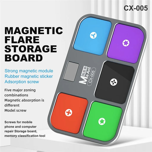 MAANT CX-005 Magnetic Storage Board 5 Compartment Organizer Rubber Magnetic Tiles For Screws And Tools - 2
