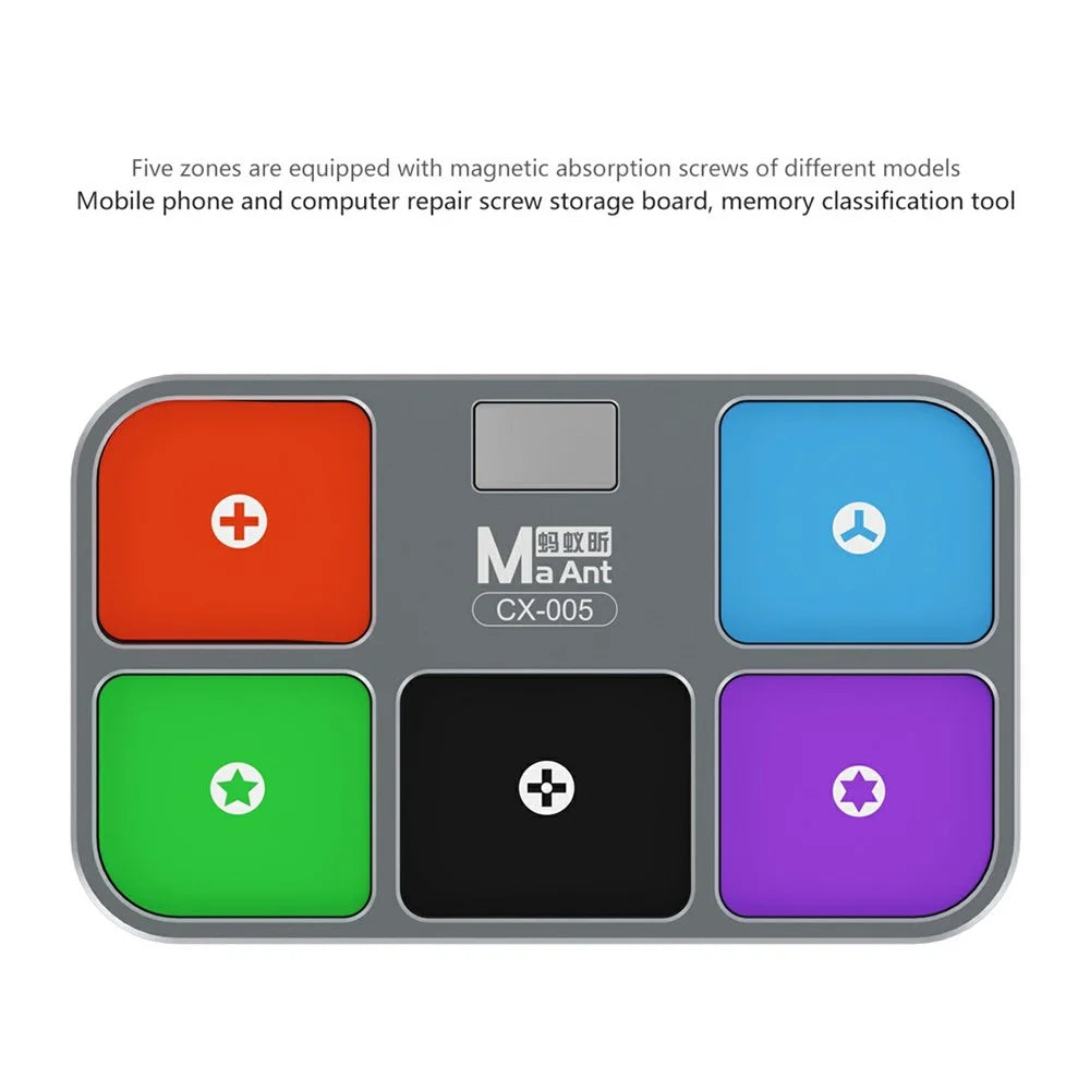 MAANT CX-005 Magnetic Storage Board 5 Compartment Organizer Rubber Magnetic Tiles For Screws And Tools - 3