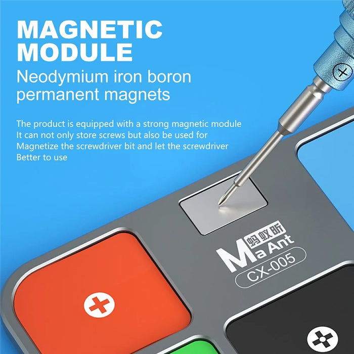 MAANT CX-005 Magnetic Storage Board 5 Compartment Organizer Rubber Magnetic Tiles For Screws And Tools - 5