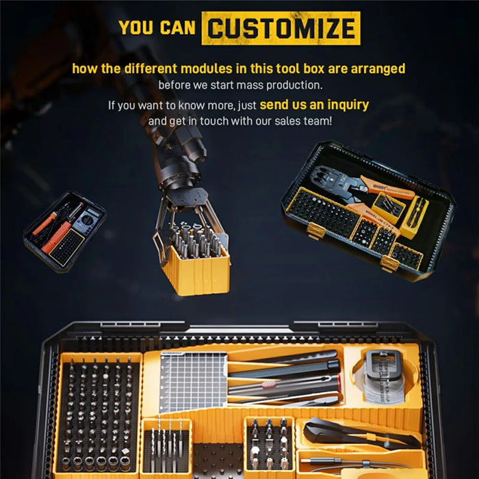 JAKEMY JM-8198 135 in 1 Multi-Function Repair Tool Kit Set Electric Screwdriver with 117Pcs Bits - 7
