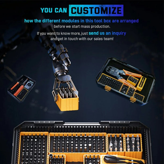 JAKEMY JM-8199 257 in 1 Home Repair Tool Kit Set Manual Screwdriver with Ergonomic Handle - 6