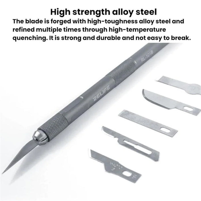 RELIFE RL-101B 8 in 1 CPU Knife Set Motherboard IC Repair Blade Phone Maintenance Tools - 3