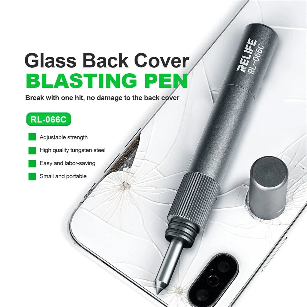 RELIFE RL-066C For Mobile Phone Glass Back Cover Removal Tool Adjustable Tungsten Steel Blasting Pen - 4