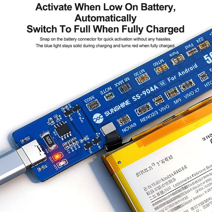 SUNSHINE SS-904A SE For Android 500+ Models Battery Activation Board Overload Protection Auto Polarity Detection - 3