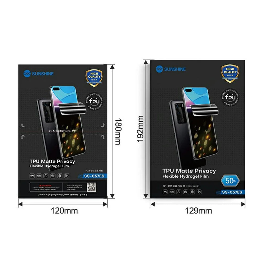 SUNSHINE SS-057ES 50 PCS TPU Matte Privacy Hydrogel Film Self Repairing Nano Explosion Proof Screen Protector - 7