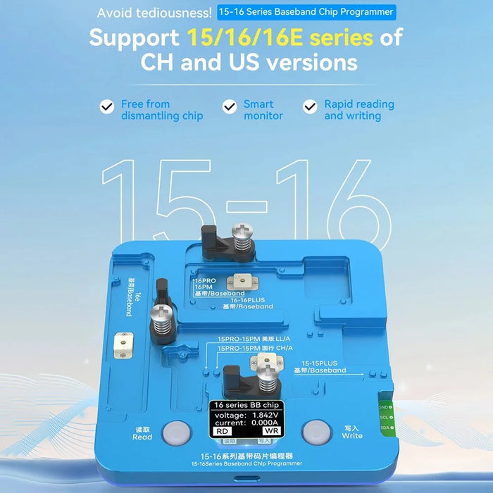 JC For iPhone 16 Series / 15 Series Baseband Chip Programmer No Removal Read Write Repair Tool - 2