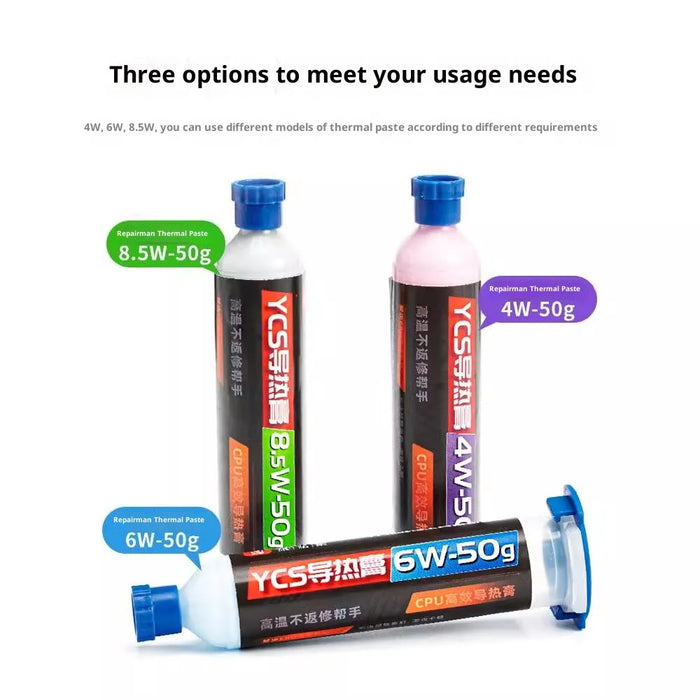 YCS Thermal Paste 50g For CPU High Performance Heat Dissipation Overheating Solution - Blue 6W - 3