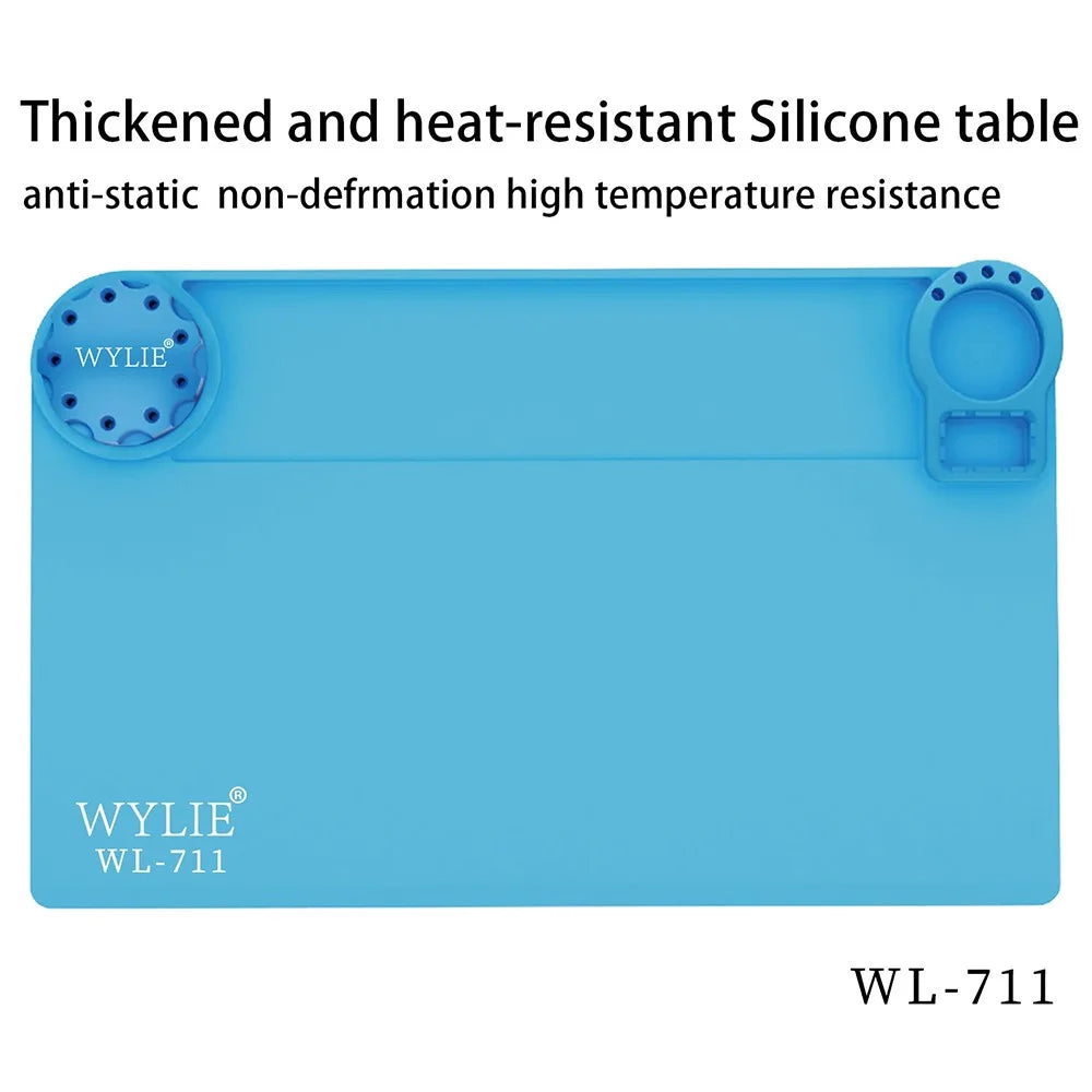 WYLIE WL-711 Heat Insulation Silicone Work Mat 450 x 280mm for Phone Screen Motherboard Repair Tools - Blue - 2